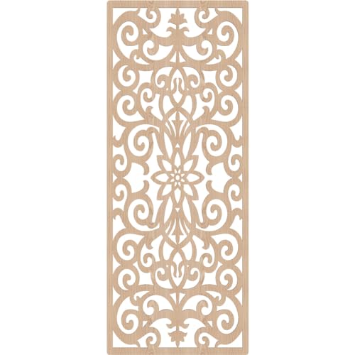 Image of Buel Decorative Pierced Fretwork Wood Wall Panels, 35 3 /8 inchW x 89 3 /8 inchH x 3 /8 inchT, Red Oak