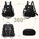 Eshow Rucksack Damen Klein, Anti-Diebstahl Elegant Cityrucksack Tagesrucksack, Kleine 3 in 1 Rucksackhandtasche für Mädchen Und Frauen, Rucksacktasche Modern für Pendeln Schule Arbeit Reise Schwarz