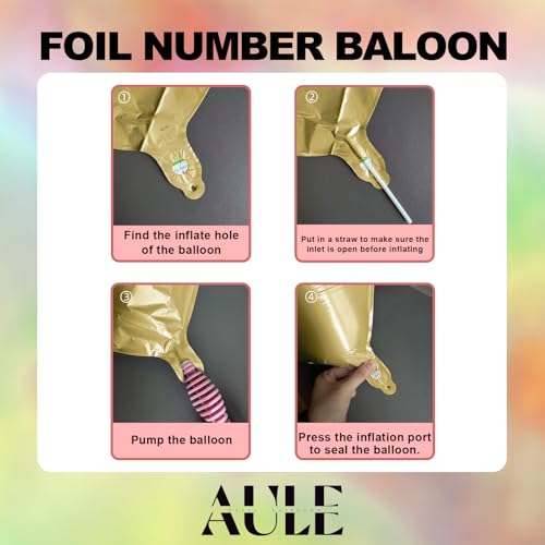 Image of AULE 40 Inch Large 0 Balloon Numbers Light Gold, Big Foil Number Balloons, Giant Helium Happy Birthday Party Decorations for Man and Women, Huge Mylar Anniversary Party Supplies