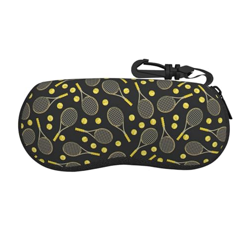 KLJnmbb Divertidas raquetas de tenis y pelotas de tenis con estampado suave para gafas, ligera, portátil, accesorio de viaje multiusos
