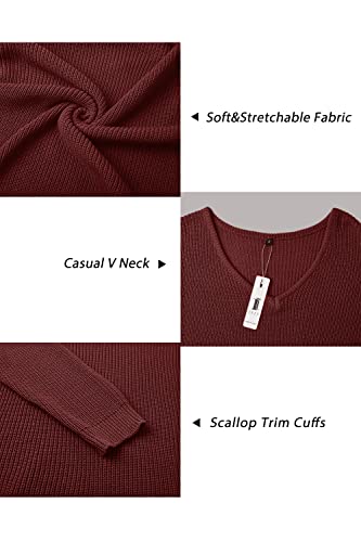 Image of II ININ Women's Fall Sweater 2024 Long Sleeve Tops Fashion Outfits Trendy Casual V Neck Oversized Pullover Sweaters