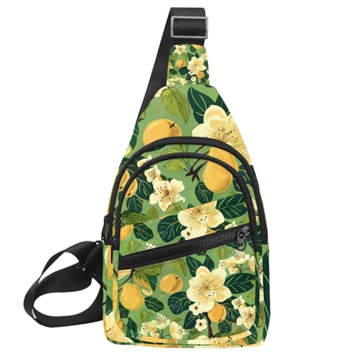 Sac à dos à bandoulière imprimé fleurs de poires multicolore