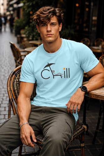 Image of INKKR Regular Fit Half Sleeves Round Neck Typographic Printed Cotton T-Shirt