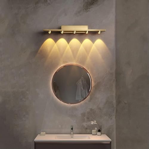 Image of Groeien 5 LED Golden 5 watt Wall Sconce Bathroom Vanity Indoor Outdoor Light Fixtures for Mirror, Hallway,Bedroom,Indoor Wall Light(Luxebeam-5LED)