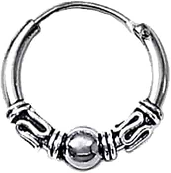 Orecchino Singolo Argento 925 Creolo Gotico Celtico Bali - 12mm - NKlaus