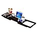 Produktbild Braune Holz Badewanne Tablett, Verstellbare Eiche Breite Bath Caddy Brücke für Laptop Tablet mit Wein Buchhalter