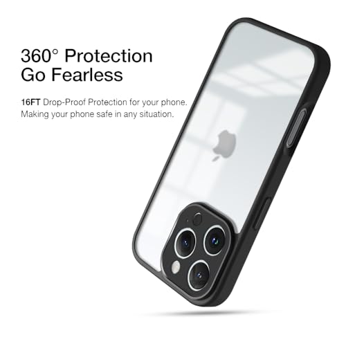Image of KARWANBack Cover |Shockproof Bumper Case | Full Camera Protection | Raised Edges | Super Soft Side TPU | Bumper Case for iPhone 16 Pro Max - Black