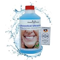 Dental Konzentrat Ultraschallreiniger - Entfernung von Belägen und Verfärbungen - für Gebisse, Prothesen, Zahnersatz & Zahnspangen 500ml