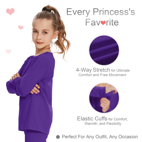 Image of QBK 2T 3T 4T 5T to 14 Years Girls Long Sleeve Shirts Kids Cotton T-Shirt