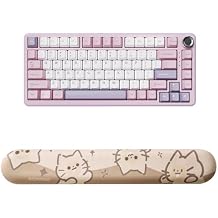 YUNZII B75 PRO Wireless Mechanical KeyboardMilk Switch,Purple, Keyboard Wrist RestCat