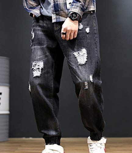 Chowsir Men Casual Ripped Jogger Jeans Denim Pants Loose Fit2