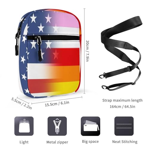 U.S.A LGBT Transgender Flag Mini Crossbody Bag Anti-Theft Side Shoulder Bags Messenger Bag Unisex2