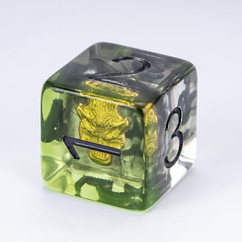 UDIXI 7PCS Polyhedral D&D Dice Set, 7-Die DND Dice Set Wolf Head for Role Playing Games as RPG Tabletop Games (Druid) - Thumbnail 2