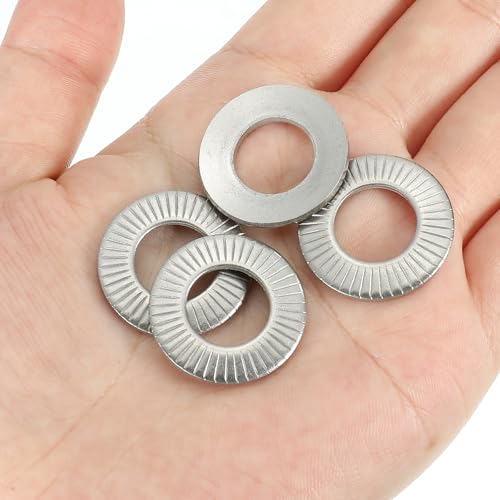 patikil 304 stainless steel flat washers 30 pack m12x23mm belleville spring disc washer conical knurled metric gasket for automotive industrial construction