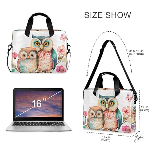 Funda maletín para laptop ALAZA búho flores 13-15.6 pulg miniatura 4