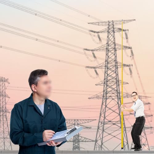 Chowany drążek pomiarowy wysokości – lekki pręt pomiarowy (4 sztuki, 18 m) z torbą transportową do inspekcji linii energetycznych i geodezji