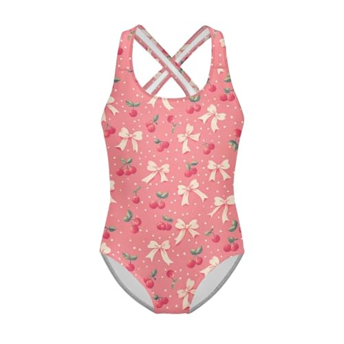 Image of One Piece Swimsuit for Girls Kids Quick Dry Bathing Suit with Crossback Strap Summer Beach Swimwear Size 5T-14