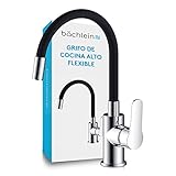 Grifo de Cocina Bächlein con Cuello Flexible - Caño Giratorio 360° Para Cada Rincón de su Fregadero, Grifo de Cocina Moderno