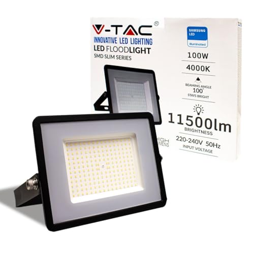 Faro LED da Esterno con Chip Samsung 100W di Impermeabile Luce Naturale bianco nero