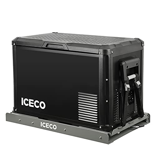 Image of ICECO VL45ProS 47.5Qt Portable Refrigerator, 12V Fridge with SECOP Compressor, 0-50℉, Iron Cabinet Car Refrigerator With Multi-directional Lid, USB&DC&AC, For RV,SUV,Truck,Boat|With Slide Mount