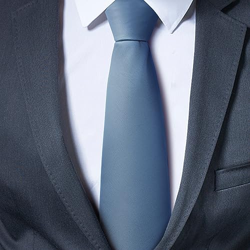 Image of Men's Classic Satin 3.15 inch Soild Color Necktie Wedding Business Tie & Gift Box