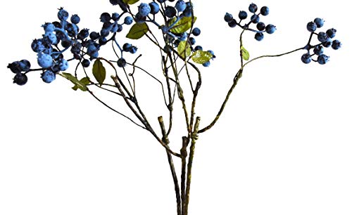 Ramos de frutas azuis artificiais INMING 45,72 cm Frutas Frutas Falso Bagas Azul Decorativo para Cas