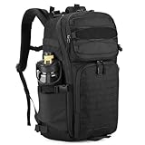 HUNTVP Tactical Backpack for Men 35L Military Backpack MOLLE 1000D Army Daypack 3 Day Bug Out Bag for Work Camping Hiking Outdoor, Black