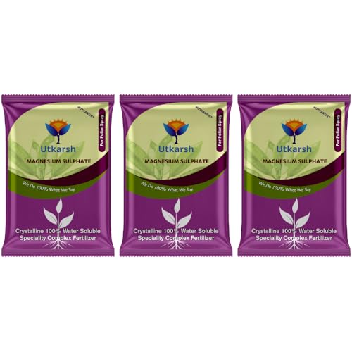 Image of Utkarsh Epsom Salt - Magnesium Sulphate for Plants Growth and Home Garden | 100% Water Soluble Fertilizer | Enhances Photosynthesis & Nutrient Uptake (2.7 Kg; Pack of 3 of 900 gm)