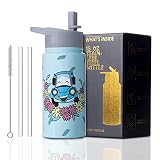 Weboia Car Water Bottle Kids For School Insulated Cups Birthday Gifts For Boys Stainless Steel Yello