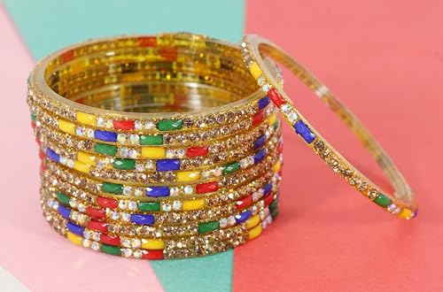 Stylish Green Glass Bangle Bracelet 2.8 Size