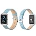 Fitbit Blaze Band, J&D [Classic Series] Genuine Leather Band for Fitbit Blaze Smart Fitness Watch - Aqua