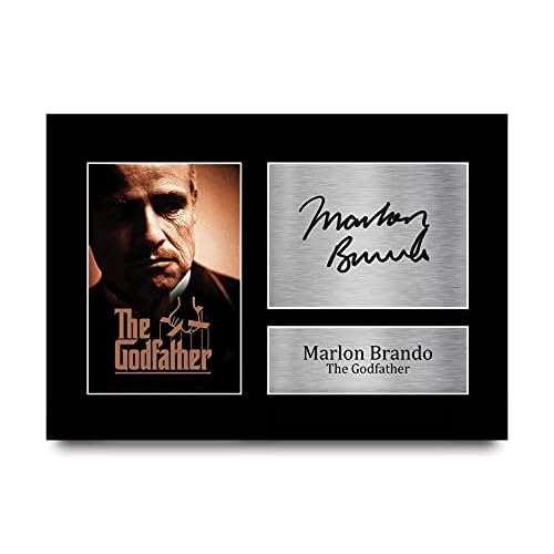 HWC Trading Marlon Brando A4 Sin Marco Regalo De Visualización De Fotos De Impresión De Imagen Impresa Autógrafo Firmado por The Godfather Los Aficionados Al Cine