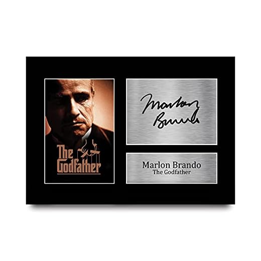 HWC Trading Marlon Brando A4 Sin Marco Regalo De Visualización De Fotos De Impresión De Imagen Impresa Autógrafo Firmado por The Godfather Los Aficionados Al Cine