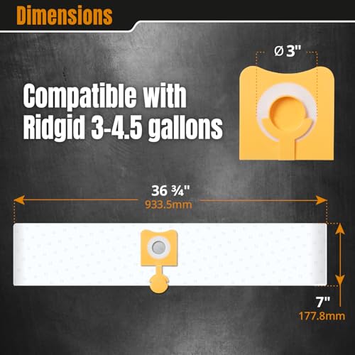 POWERTEC Sacos de aspirador de pó PRO Dual Purpose Shop para coleta úmida e seca, pacote com 5, para