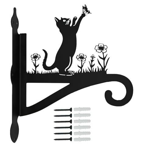 Soporte para plantas | Ganchos decorativos para plantas de metal | perchas para plantas decoración de pared | silueta de hierro gancho para cestas colgantes, comederos de pájaros, campanas de viento y