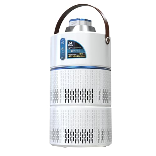 MDovia ZEN ROBOTAIR Portable Cordless Air Cleaner for Home Bedroom, Stackable Design Air Filter for Pet Hair, Pollen and Dust, Talking for Voice Control｜One-Quick Battery Ecosystem