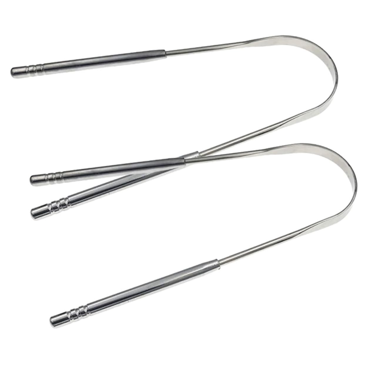 PartyKindom Tongue Scraper for Adults 2 Pack Stainless Steel Tongue Scrapers Boys and Girls Oral Care Tools