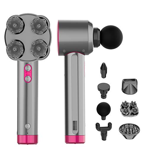 Massagepistole Massagegerät, POWERGIANT Massage Gun mit 7 Massageköpfen und Haartrocknerfunktion, Elektrisch Muskel Massagegeräte für Nacken, Rücken, Schulter, Bein