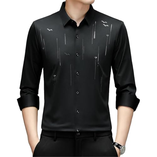 Chemise décontractée à manches longues homme avec col à revers boutonnée USTZFTBCL
