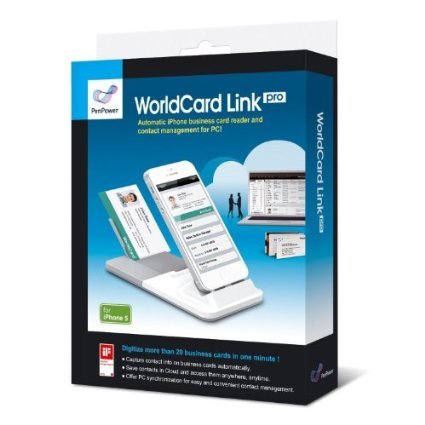 PenPower WorldCard Link Pro Business Card scanner for iPhone 5/5S/5C (incl. contact management software)