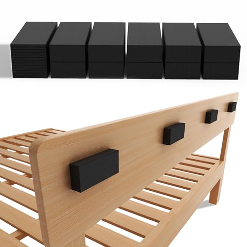 Image of Furniture Wall Protectors, IPEROT 23Pcs EVA Foam Headboard Stoppers for Wall, Bed Stoppers for Headboard, 10Pcs (20mm Thick)+13Pcs (3mm Thick) Couch Wall Protector, Black Headboard Bumper