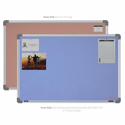 Image of Scholar Art Metis 2x3 Feet Fabric Pin Up Board for Wall & Study Table | Vibrant & Versatile Crape Cloth + High Density Soft Board for Pinning Photos, Sticky Notes & Reminders (Purple)