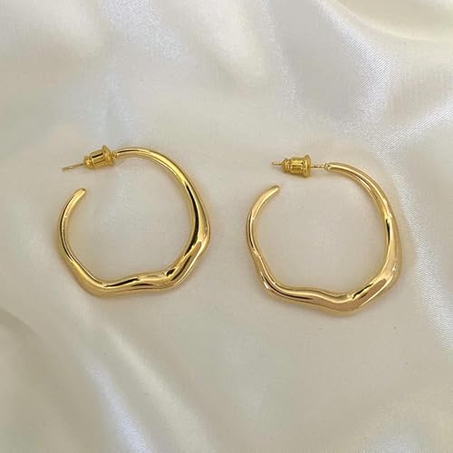 Boucles d'oreilles créoles ornements géométriques minimalistes tendance - 2