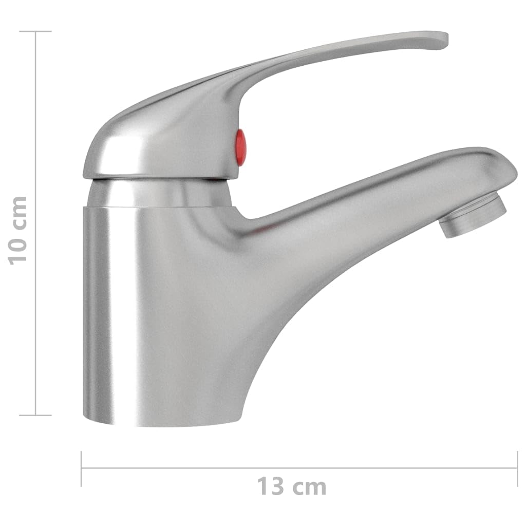 Mangloder - Grifo mezclador monomando (13 x 10 cm, con cartucho de cerámica, para cocina, baño, ducha, bañera y lavabo, grifo monomando con superficie cromada, incluye mangueras flexibles y accesorios
