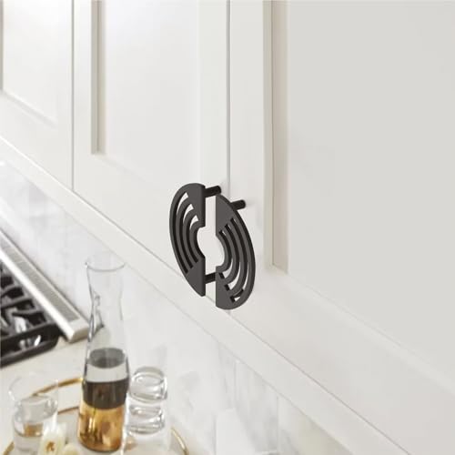 Image of COMPASS Stainless Steel Camila Cabinet Knobs, Drawer Pulls, Knobs for Dresser Drawers, Drawer Knobs Handle, Kitchen Knobs (Jet Black Finish) Pack of 4 pcs