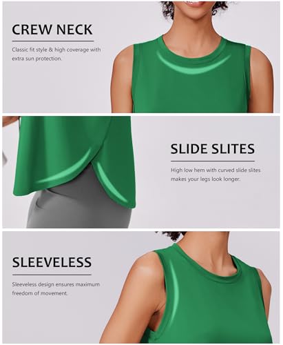 Image of PINSPARK Workout Tank Tops Woman Ice Silk UPF 50+ Athletic Yoga Shirts