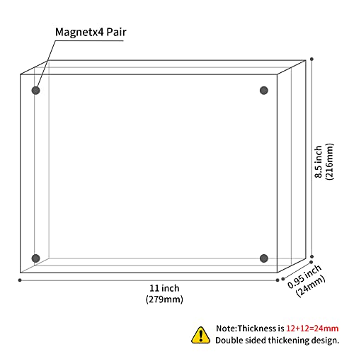 Sezanrpt Acrylic Picture Frames 8.5X11 Inches, Perspex Photo Frame For Wedding Pictures, Tabletop Freestanding Certification Frame 12Mm + 12Mm #TOP1