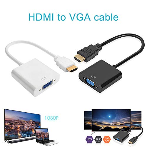 Image of HDMI Cable Adapter VGA to HDMI, 1080P VGA to HDMI Adapter for Computer, Desktop, Laptop, PC, Monitor, Projector, HDTV (HDMI TO VGA ADAPTER CONVERTER)