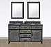 InFurniture WK8860-G+WK TOP Bathroom, Double Sink Vanity, Grey-Driftwood