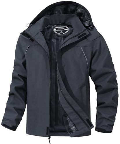 MAOYSSEN Outdoor Men's Waterproof Raincoat Windbreaker...
